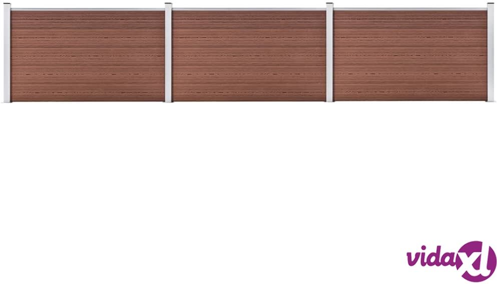 vidaXL Puutarha-aita WPC 526x106 cm ruskea vidaXL Puutarha-aita WPC 526x106 cm ruskea