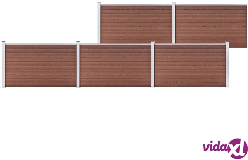 vidaXL Puutarha-aita WPC 872x106 cm ruskea vidaXL Puutarha-aita WPC 872x106 cm ruskea