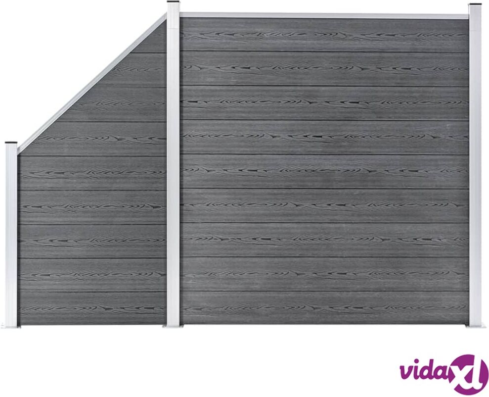 vidaXL Aitasarja 1 paneeli + 1 vinopaneeli WPC 273x186 cm harmaa vidaXL Aitasarja 1 paneeli + 1 vinopaneeli WPC 273x186 cm harmaa