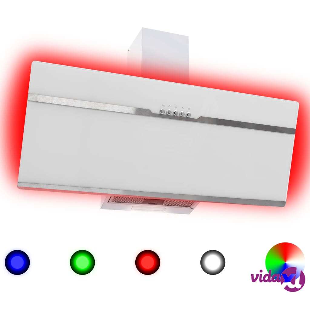 vidaXL Liesituuletin RGB 90 cm ruostumaton teräs ja karkaistu lasi
