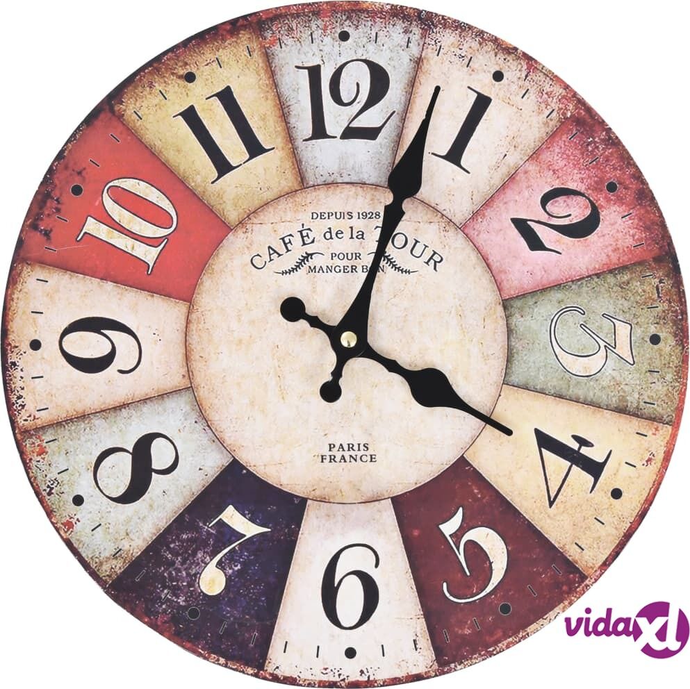 vidaXL Vintagetyylinen seinäkello värikäs 30 cm vidaXL Vintagetyylinen seinäkello värikäs 30 cm