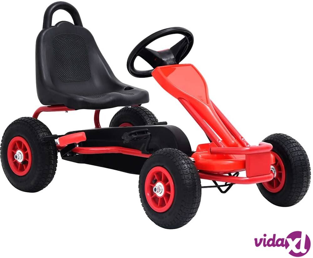 vidaXL Poljettava Mikroauto ilmarenkailla Punainen vidaXL Poljettava Mikroauto ilmarenkailla Punainen