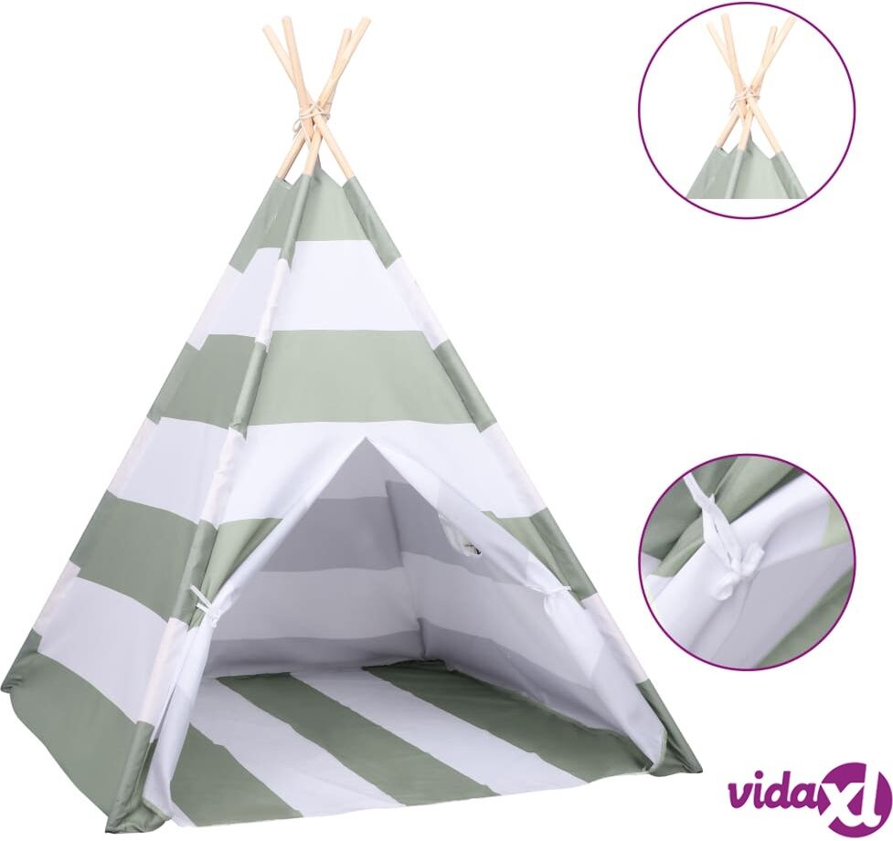vidaXL Lasten tiipiiteltta+laukku peachskin raidallinen 120x120x150cm vidaXL Lasten tiipiiteltta+laukku peachskin raidallinen 120x120x150cm