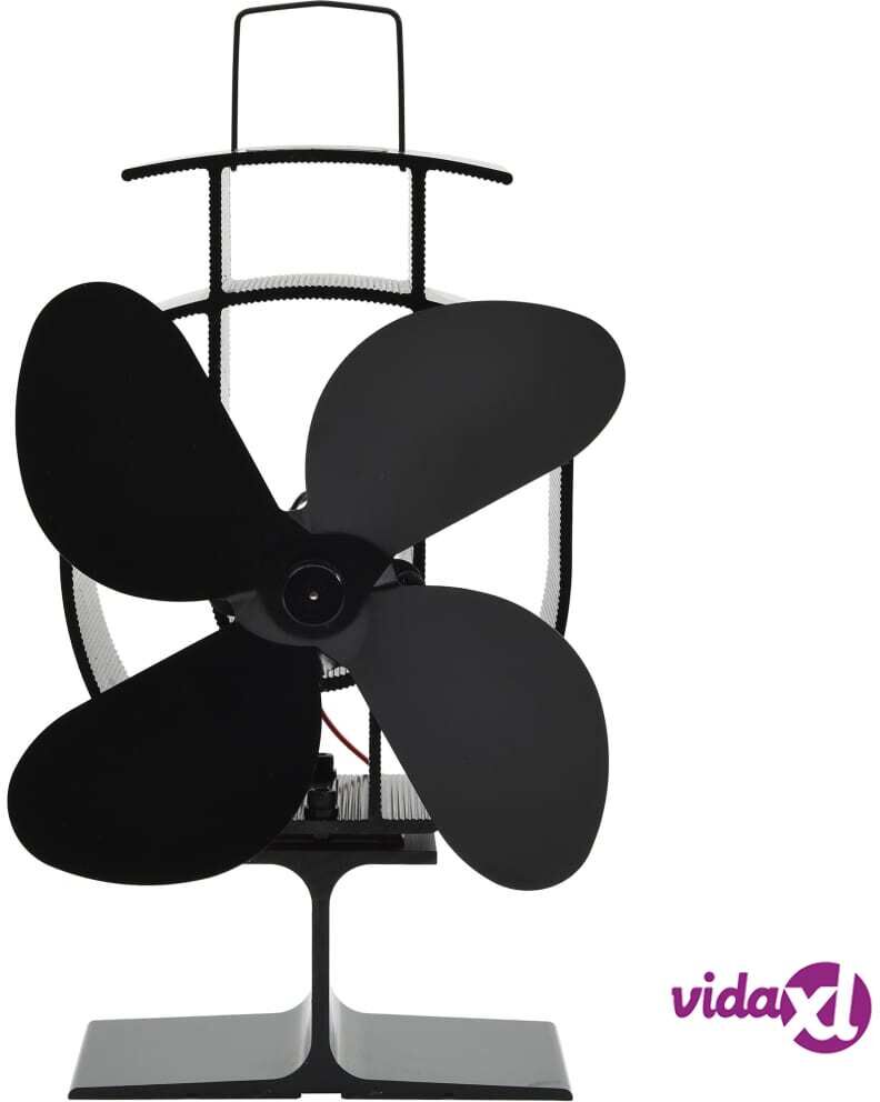 vidaXL Lämmöllä toimiva hellatuuletin 4 lapaa musta vidaXL Lämmöllä toimiva hellatuuletin 4 lapaa musta
