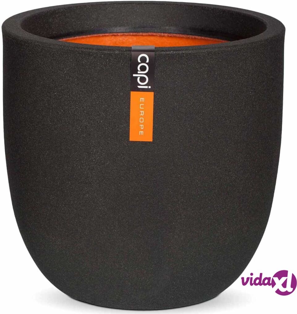 Capi Munanmuotoinen kukkalaatikko Urban Smooth 43x41 cm musta Capi Munanmuotoinen kukkalaatikko Urban Smooth 43x41 cm musta