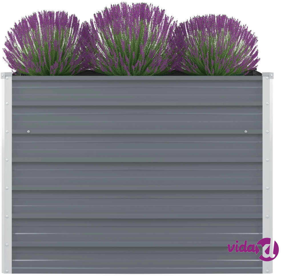vidaXL Korotettu puutarhalaatikko 100x100x77cm Galvanoitu teräs Harmaa vidaXL Korotettu puutarhalaatikko 100x100x77cm Galvanoitu teräs Harmaa