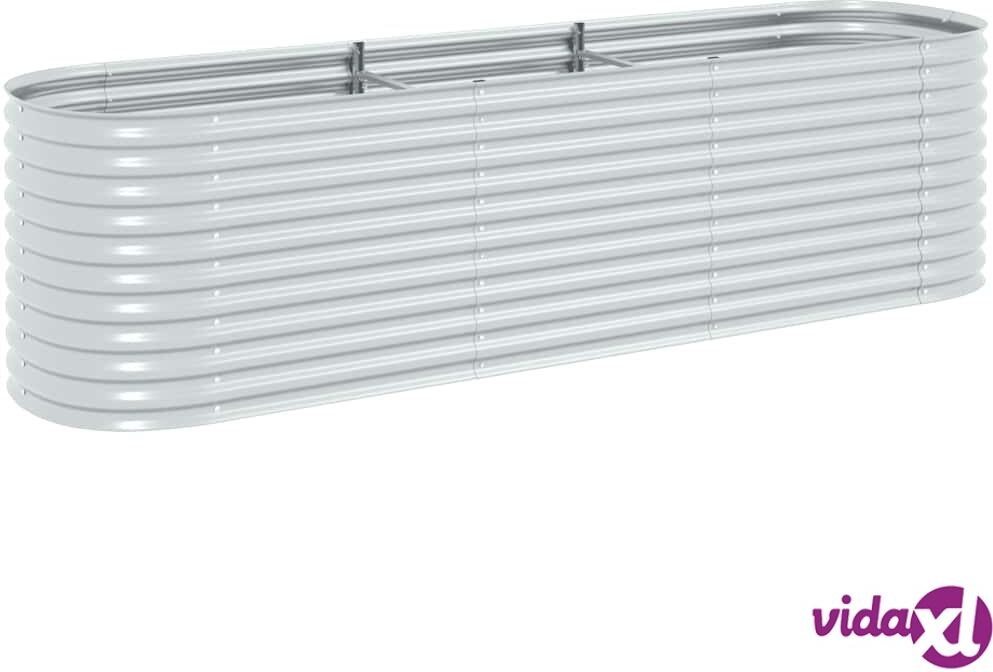 vidaXL Korotettu kukkalaatikko 320x80x81 cm galvanoitu teräs hopea vidaXL Korotettu kukkalaatikko 320x80x81 cm galvanoitu teräs hopea