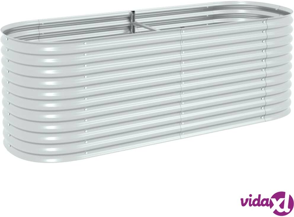 vidaXL Korotettu kukkalaatikko 240x80x81 cm galvanoitu teräs hopea vidaXL Korotettu kukkalaatikko 240x80x81 cm galvanoitu teräs hopea