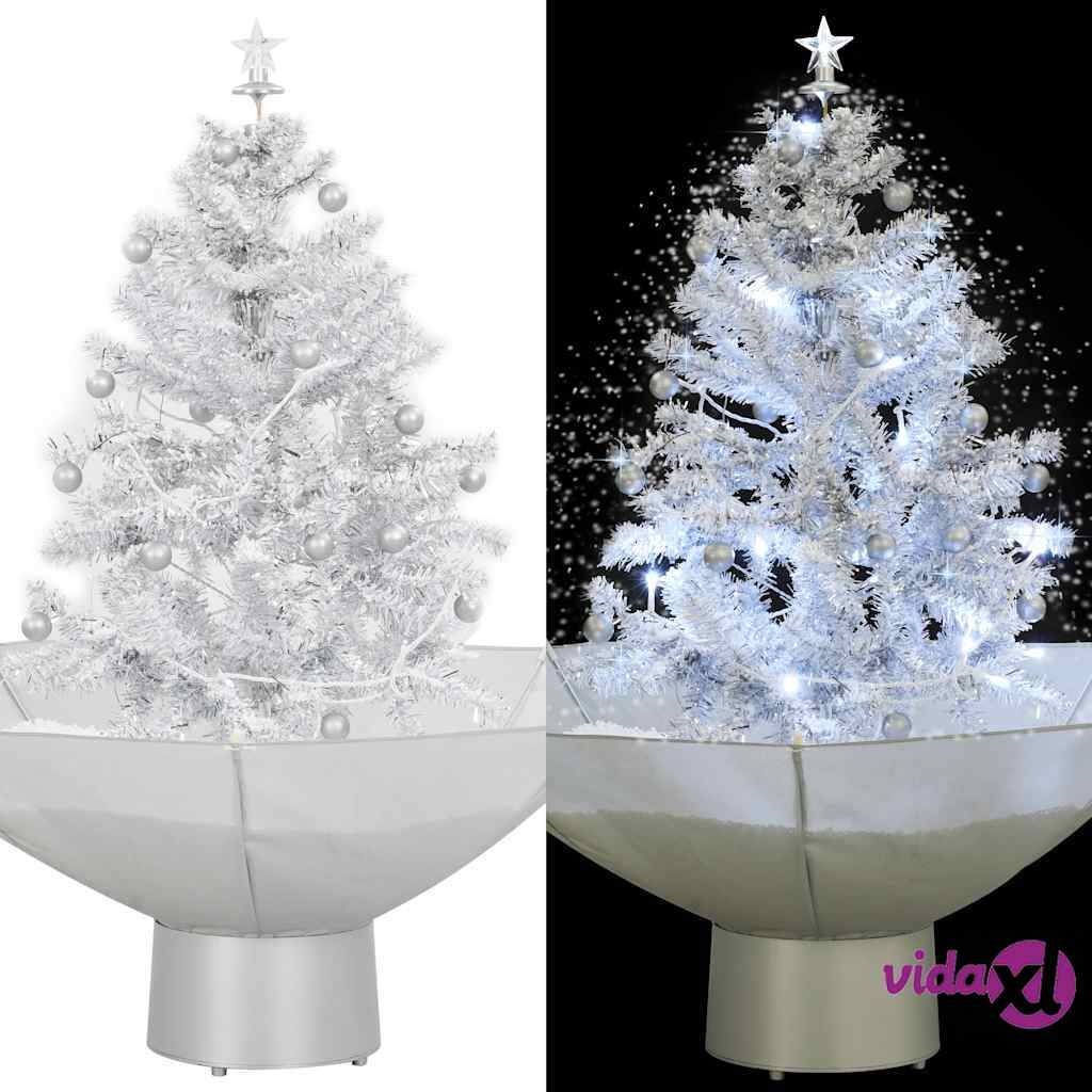 vidaXL Lunta satava joulukuusi sateenvarjopohjalla valkoinen 75 cm vidaXL Lunta satava joulukuusi sateenvarjopohjalla valkoinen 75 cm