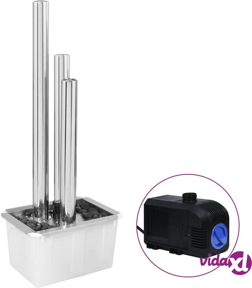 vidaXL Puutarhan suihkulähde hopea 48x34x123 cm ruostumaton teräs vidaXL Puutarhan suihkulähde hopea 48x34x123 cm ruostumaton teräs