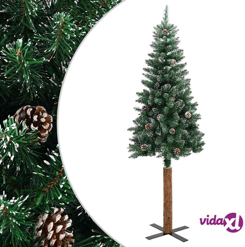 vidaXL Kapea joulukuusi aidolla puulla ja lumella vihreä 180 cm vidaXL Kapea joulukuusi aidolla puulla ja lumella vihreä 180 cm