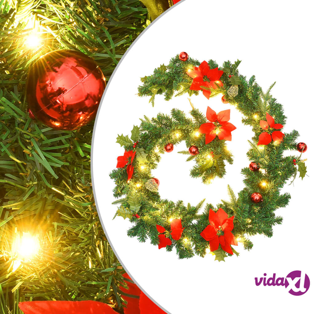 vidaXL Jouluköynnös LED-valoilla vihreä 2,7 m PVC vidaXL Jouluköynnös LED-valoilla vihreä 2,7 m PVC