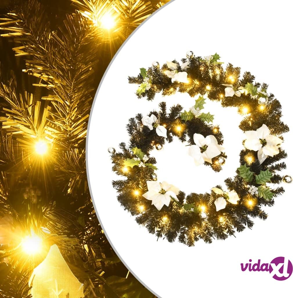 vidaXL Jouluköynnös LED-valoilla musta 2,7 m PVC vidaXL Jouluköynnös LED-valoilla musta 2,7 m PVC