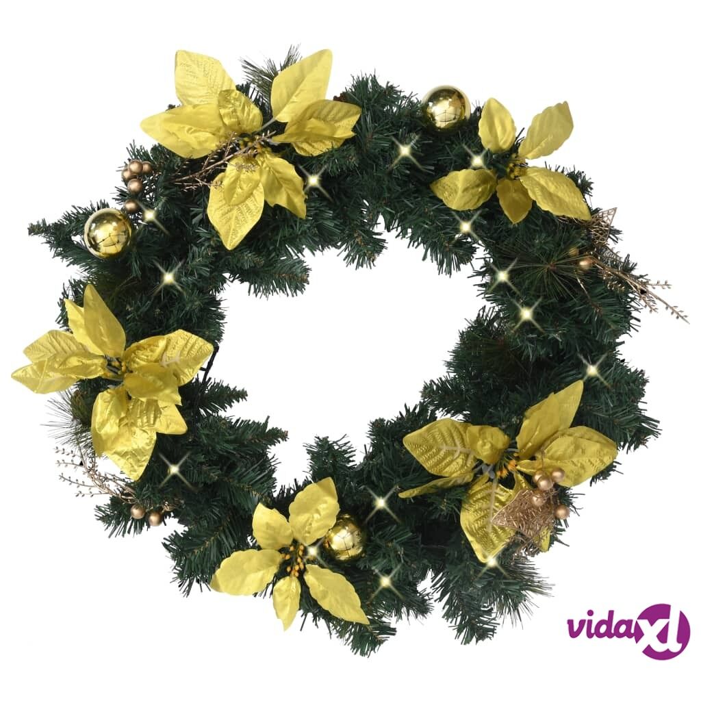 vidaXL Jouluseppele LED-valoilla vihreä 60 cm PVC vidaXL Jouluseppele LED-valoilla vihreä 60 cm PVC