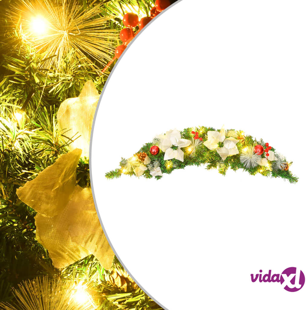 vidaXL Joulukaari LED-valoilla vihreä 90 cm PVC vidaXL Joulukaari LED-valoilla vihreä 90 cm PVC