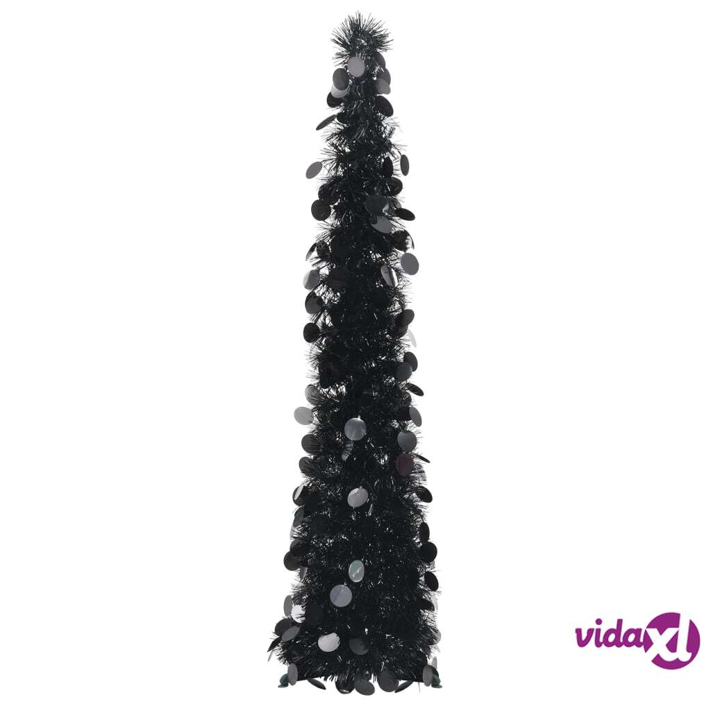 vidaXL Pop-up tekojoulukuusi musta 120 cm PET