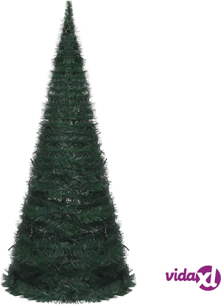 vidaXL Pop-up nauhamainen tekojoulukuusi LED-valoilla vihreä 210 cm vidaXL Pop-up nauhamainen tekojoulukuusi LED-valoilla vihreä 210 cm