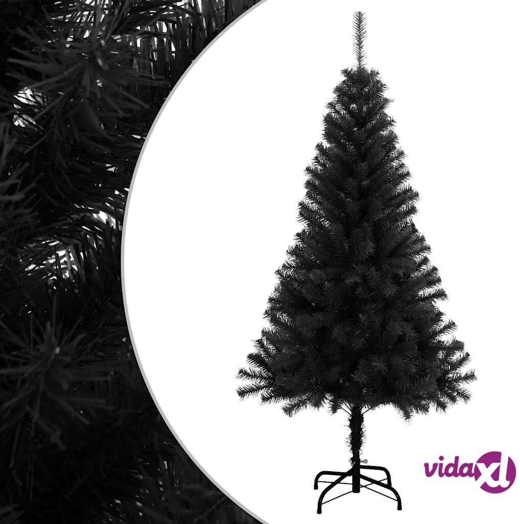 vidaXL Tekojoulukuusi jalustalla musta 150 cm PVC vidaXL Tekojoulukuusi jalustalla musta 150 cm PVC
