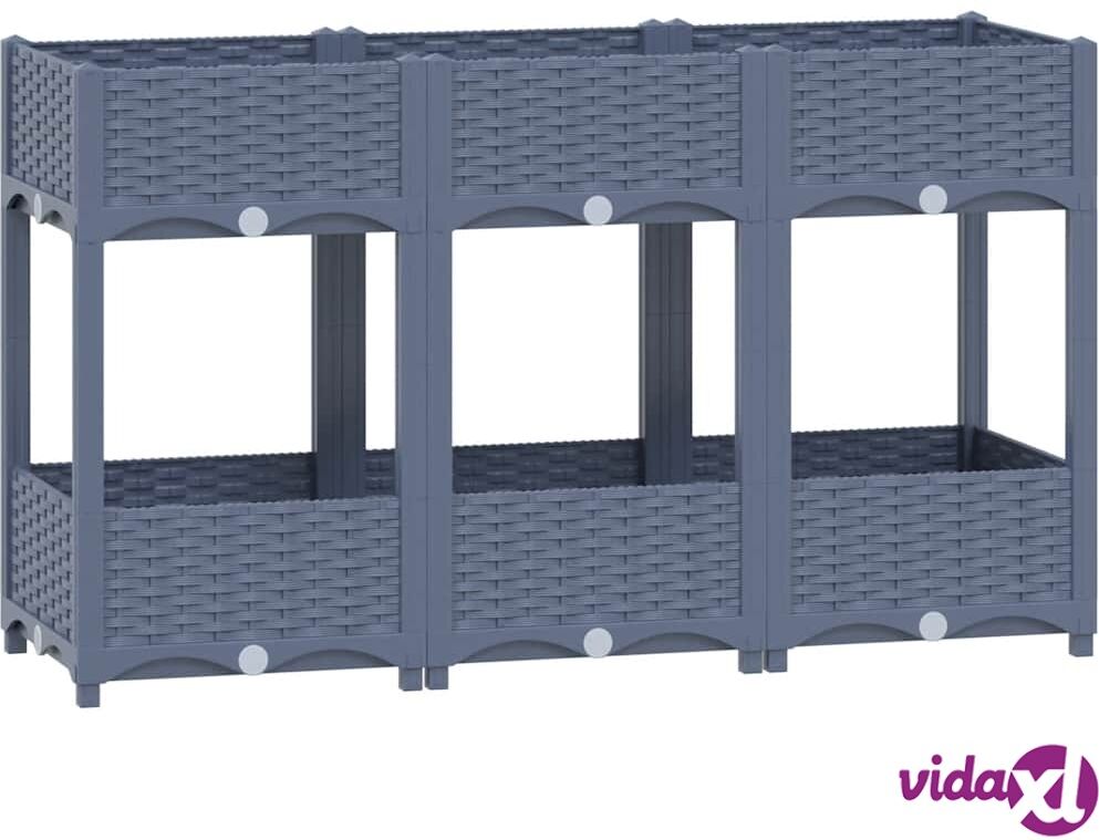 vidaXL Korotettu kukkalaatikko 120x40x71 cm polypropeeni vidaXL Korotettu kukkalaatikko 120x40x71 cm polypropeeni