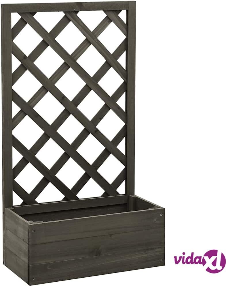 vidaXL Kukkalaatikko säleiköllä harmaa 50x25x90 cm täysi kuusi vidaXL Kukkalaatikko säleiköllä harmaa 50x25x90 cm täysi kuusi