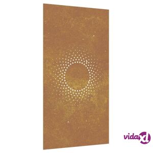 vidaXL Puutarhaseinäkoriste 105x55 cm corten teräs aurinkokuvio