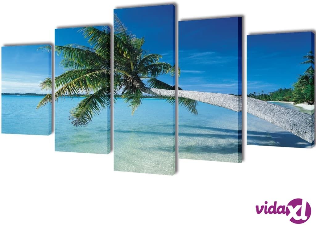 vidaXL Taulusarja Hiekkaranta Palmupuulla 200 x 100 cm vidaXL Taulusarja Hiekkaranta Palmupuulla 200 x 100 cm