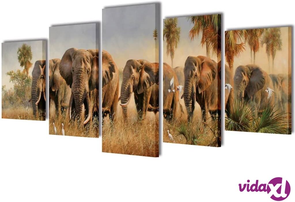vidaXL Taulusarja Elefantit  200 x 100 cm vidaXL Taulusarja Elefantit  200 x 100 cm