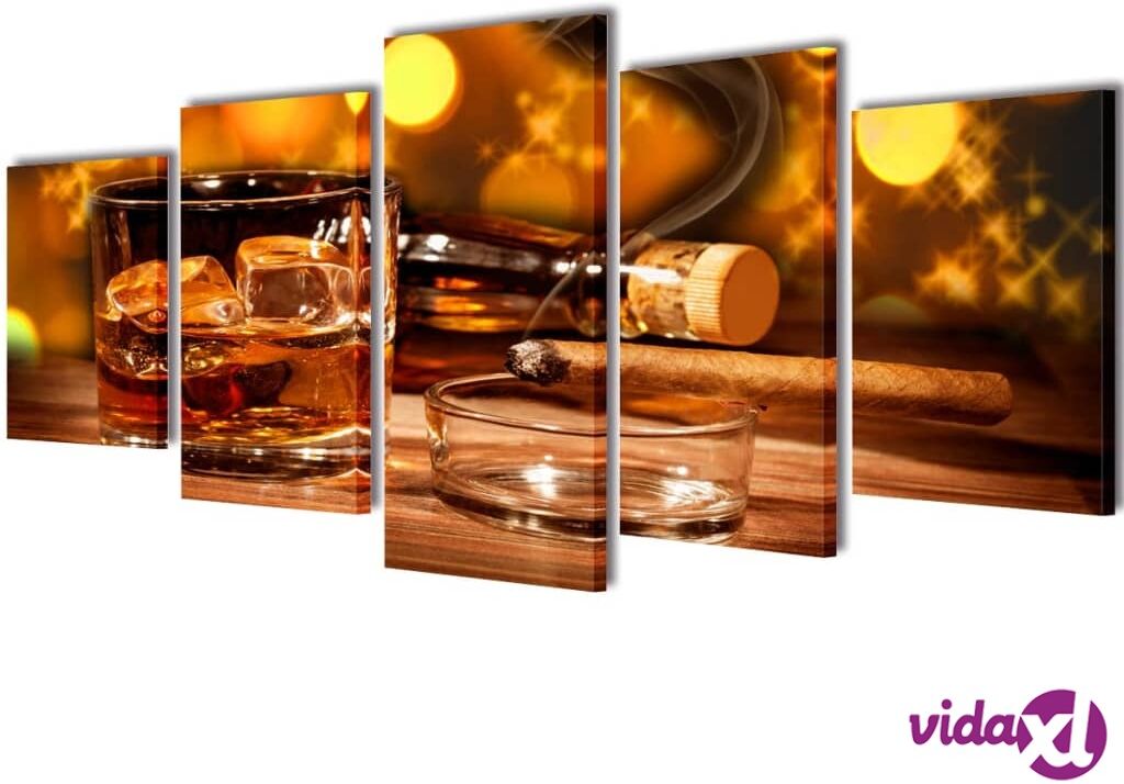 vidaXL Taulusarja Viski ja Sikari  200 x 100 cm vidaXL Taulusarja Viski ja Sikari  200 x 100 cm