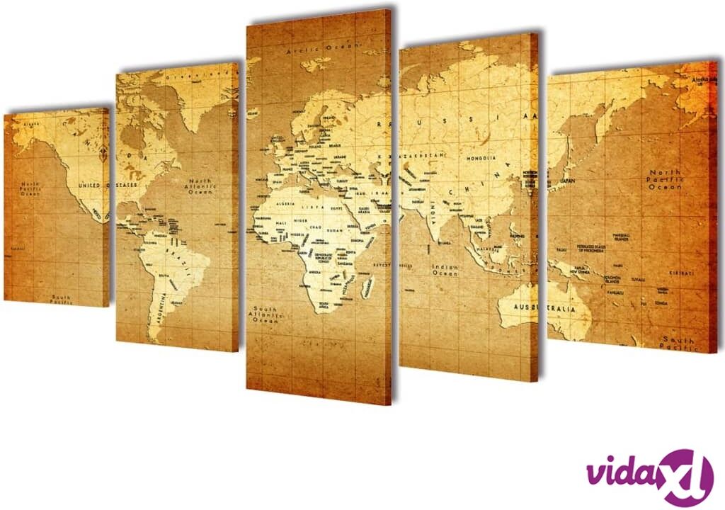 vidaXL Taulusarja Maailman Kartta 200 x 100 cm vidaXL Taulusarja Maailman Kartta 200 x 100 cm