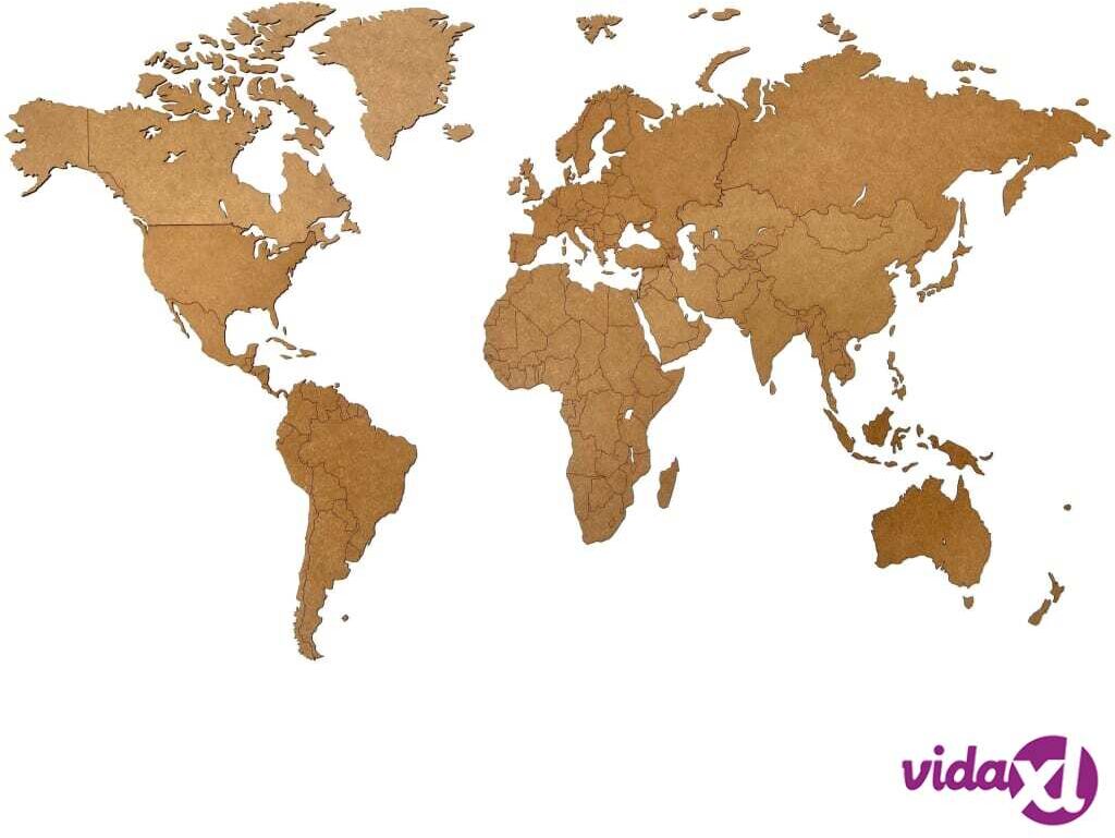 MiMi Innovations Puinen maailmankarttakoriste Luxury ruskea 130x78 cm MiMi Innovations Puinen maailmankarttakoriste Luxury ruskea 130x78 cm