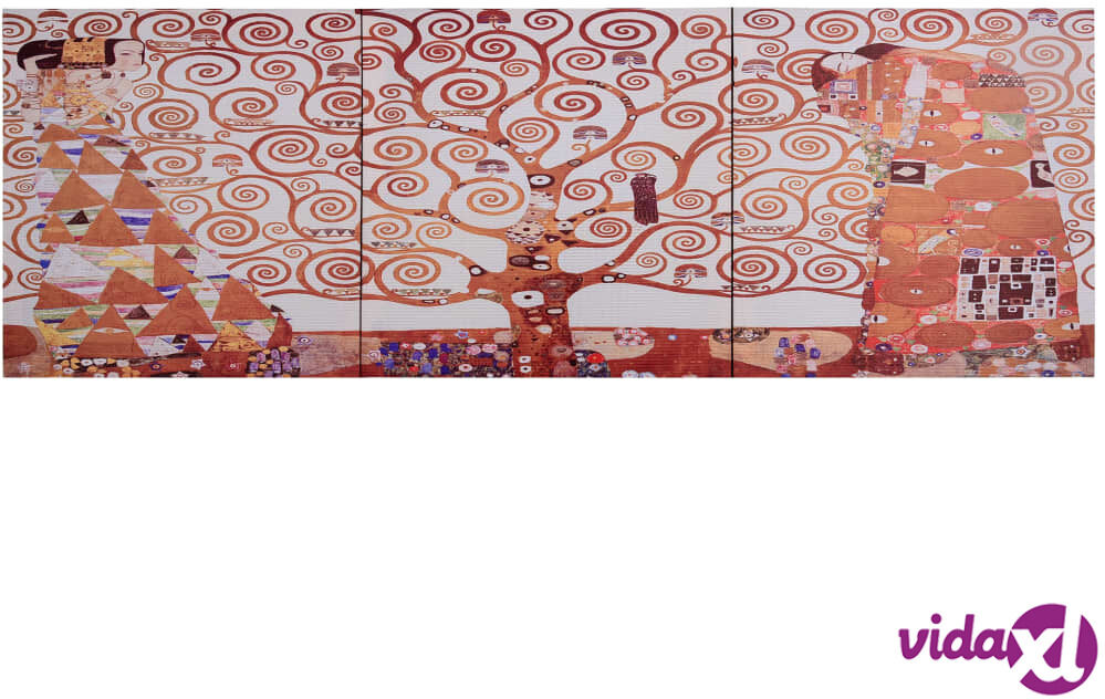 vidaXL Kanvaasitaulusarja puu keltainen 120 x 40 cm vidaXL Kanvaasitaulusarja puu keltainen 120 x 40 cm