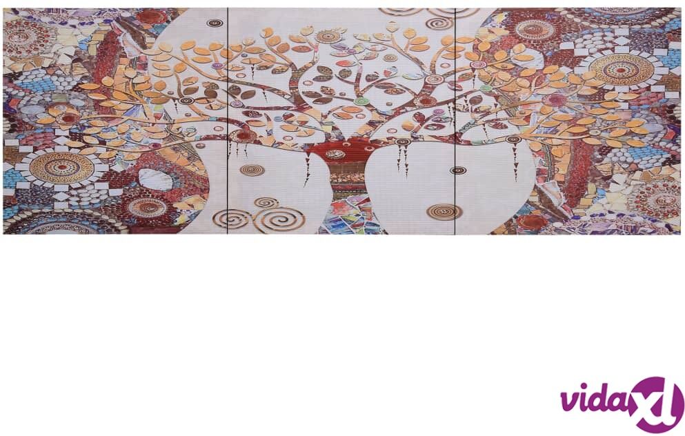 vidaXL Kanvaasitaulusarja puu monivärinen 120 x 40 cm vidaXL Kanvaasitaulusarja puu monivärinen 120 x 40 cm