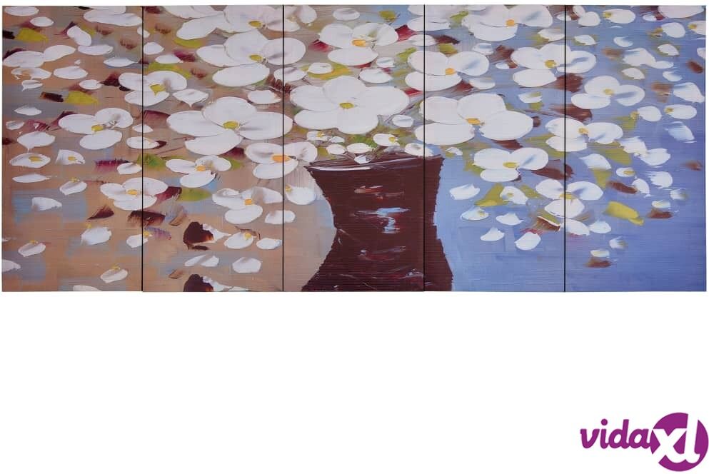 vidaXL Kanvaasitaulusarja kukat ruukussa monivärinen 200 x 80 cm vidaXL Kanvaasitaulusarja kukat ruukussa monivärinen 200 x 80 cm