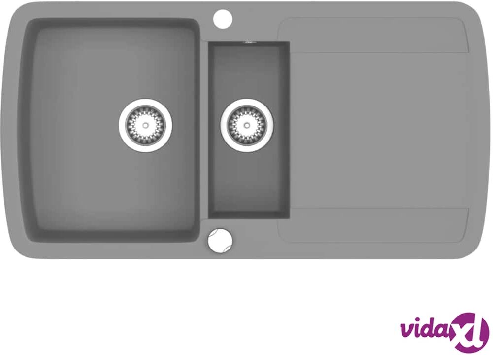 vidaXL Keittiön kaksoispesuallas graniitti harmaa vidaXL Keittiön kaksoispesuallas graniitti harmaa