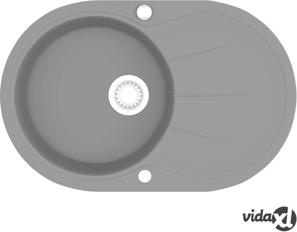 vidaXL Keittiön pesuallas graniitti soikea harmaa vidaXL Keittiön pesuallas graniitti soikea harmaa