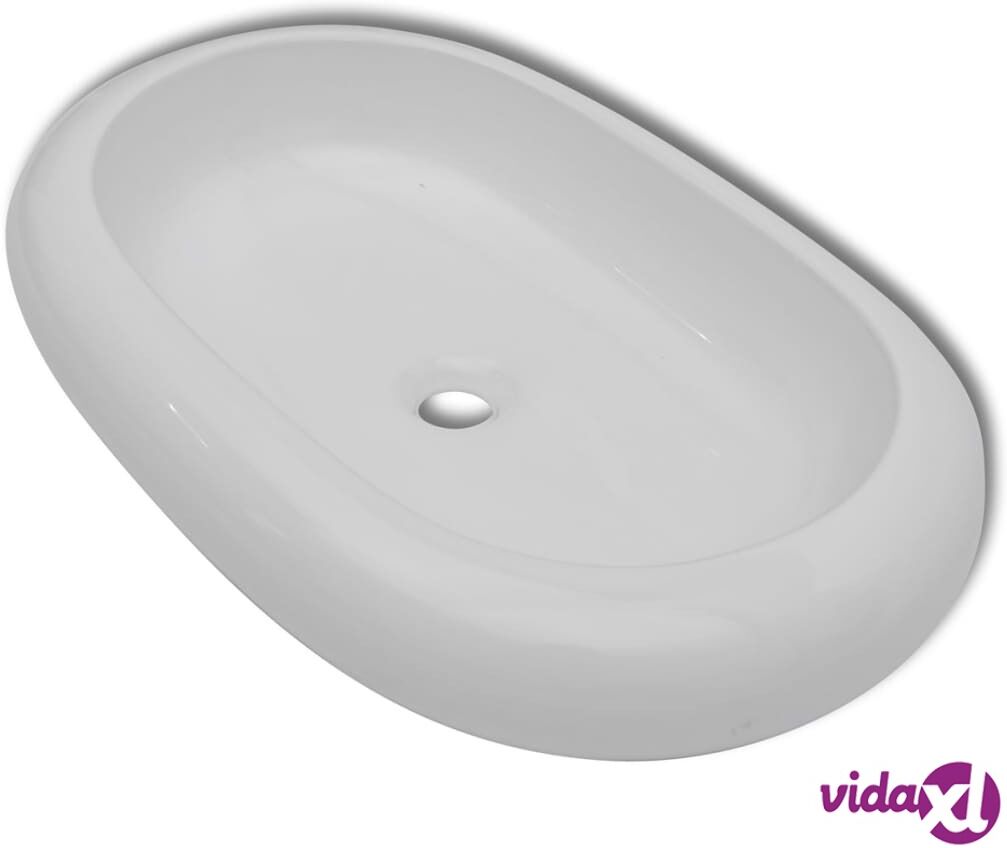 vidaXL Ylellinen Keraaminen Pesuallas Soikea Lavuaari Valkoinen 63 x 42 cm vidaXL Ylellinen Keraaminen Pesuallas Soikea Lavuaari Valkoinen 63 x 42 cm