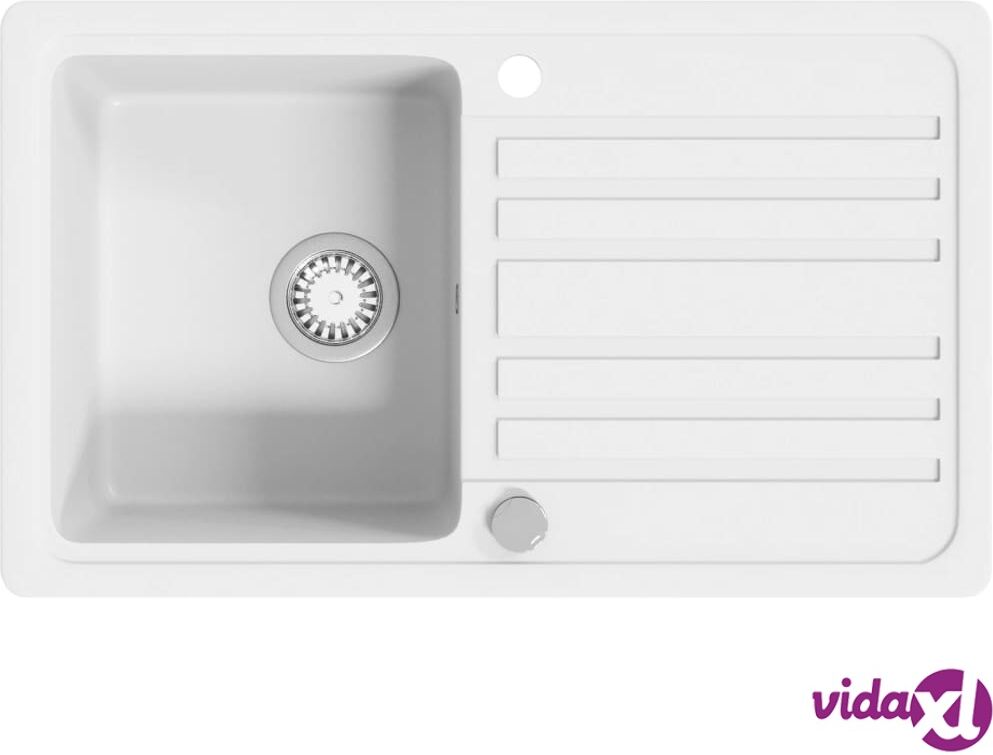 vidaXL Graniitti Keittiön Pesuallas Viemärillä Käännettävä Kerman Valkoinen vidaXL Graniitti Keittiön Pesuallas Viemärillä Käännettävä Kerman Valkoinen