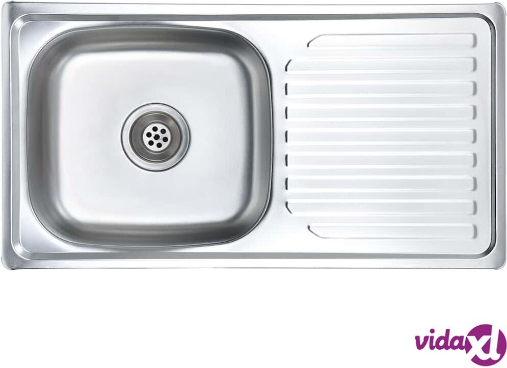 vidaXL Keittiön tiskiallas siivilällä ja hajulukolla ruostumaton teräs vidaXL Keittiön tiskiallas siivilällä ja hajulukolla ruostumaton teräs