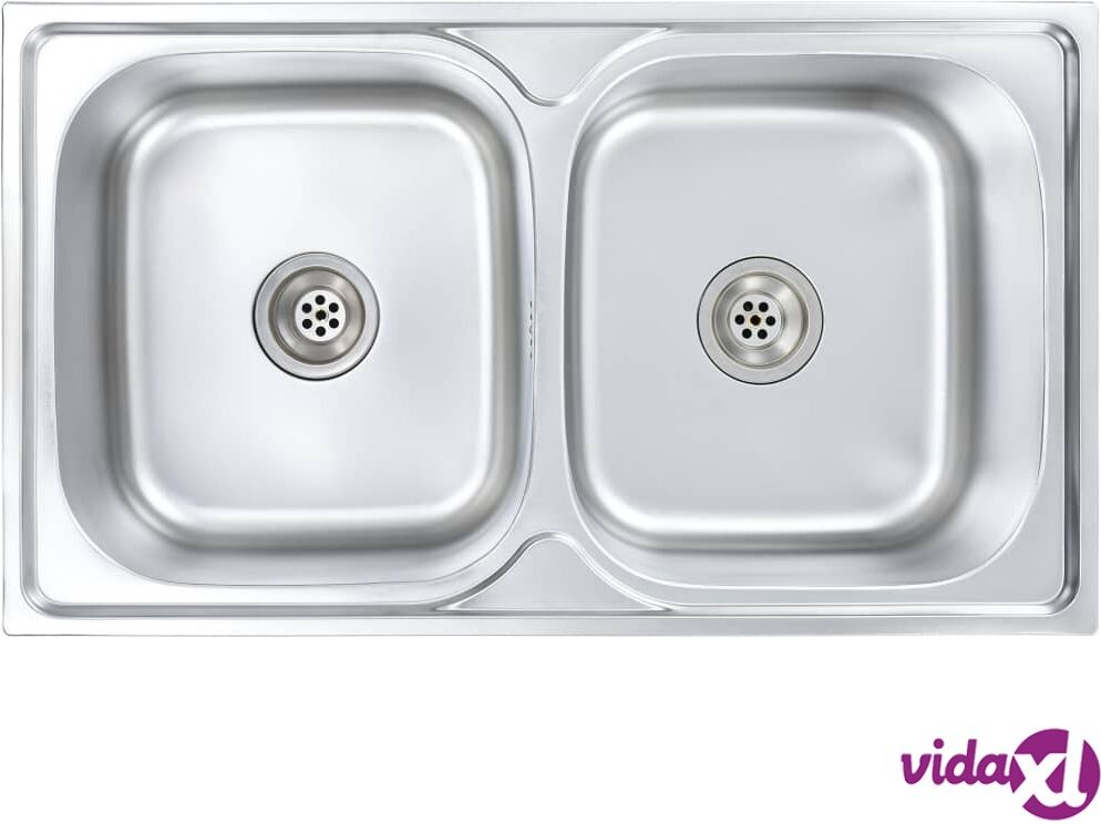 vidaXL Keittiön tiskiallas siivilällä ja hajulukolla ruostumaton teräs vidaXL Keittiön tiskiallas siivilällä ja hajulukolla ruostumaton teräs