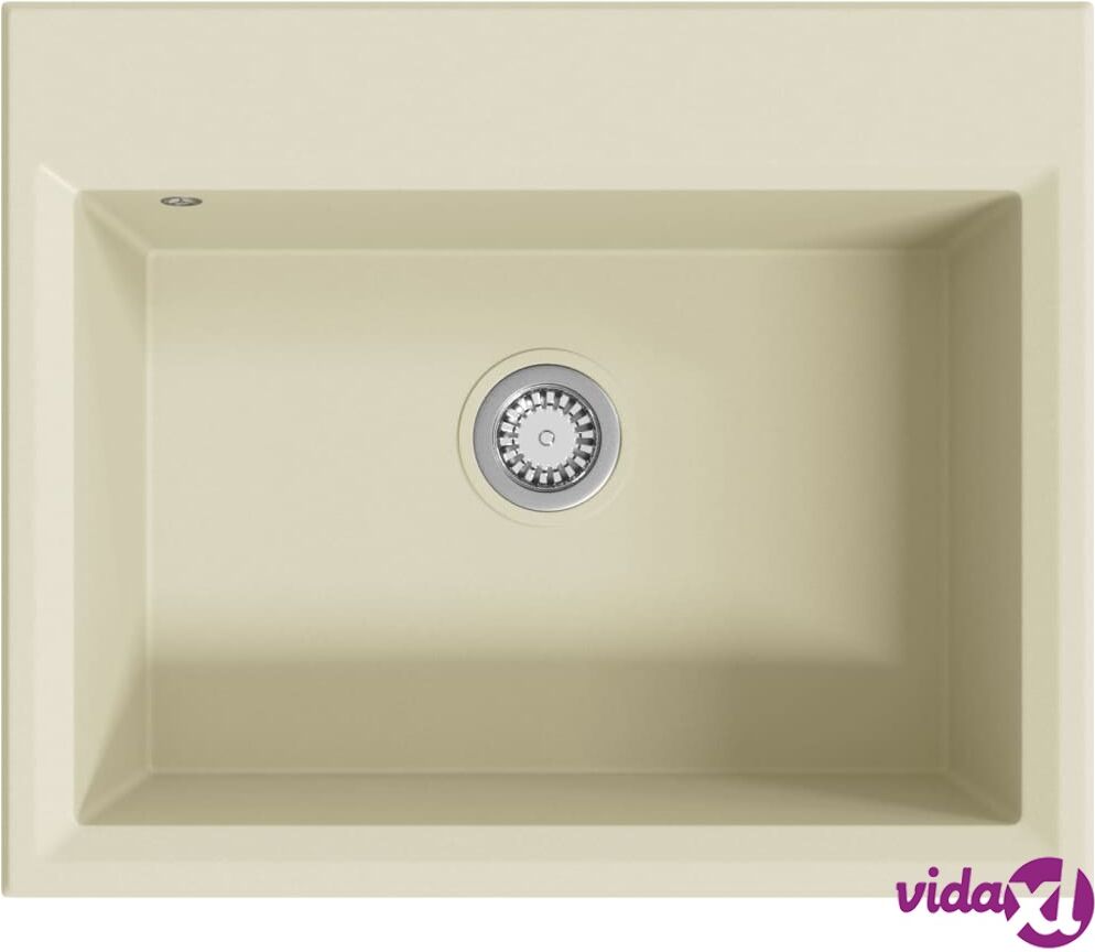 vidaXL Keittiön tiskiallas ylivuotoreiällä beige graniitti vidaXL Keittiön tiskiallas ylivuotoreiällä beige graniitti