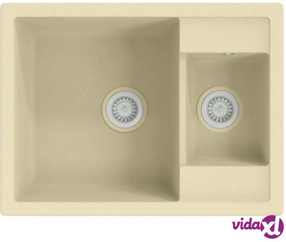 vidaXL Keittiön tiskiallas ylivuotoreikä tupla-allas beige graniitti vidaXL Keittiön tiskiallas ylivuotoreikä tupla-allas beige graniitti