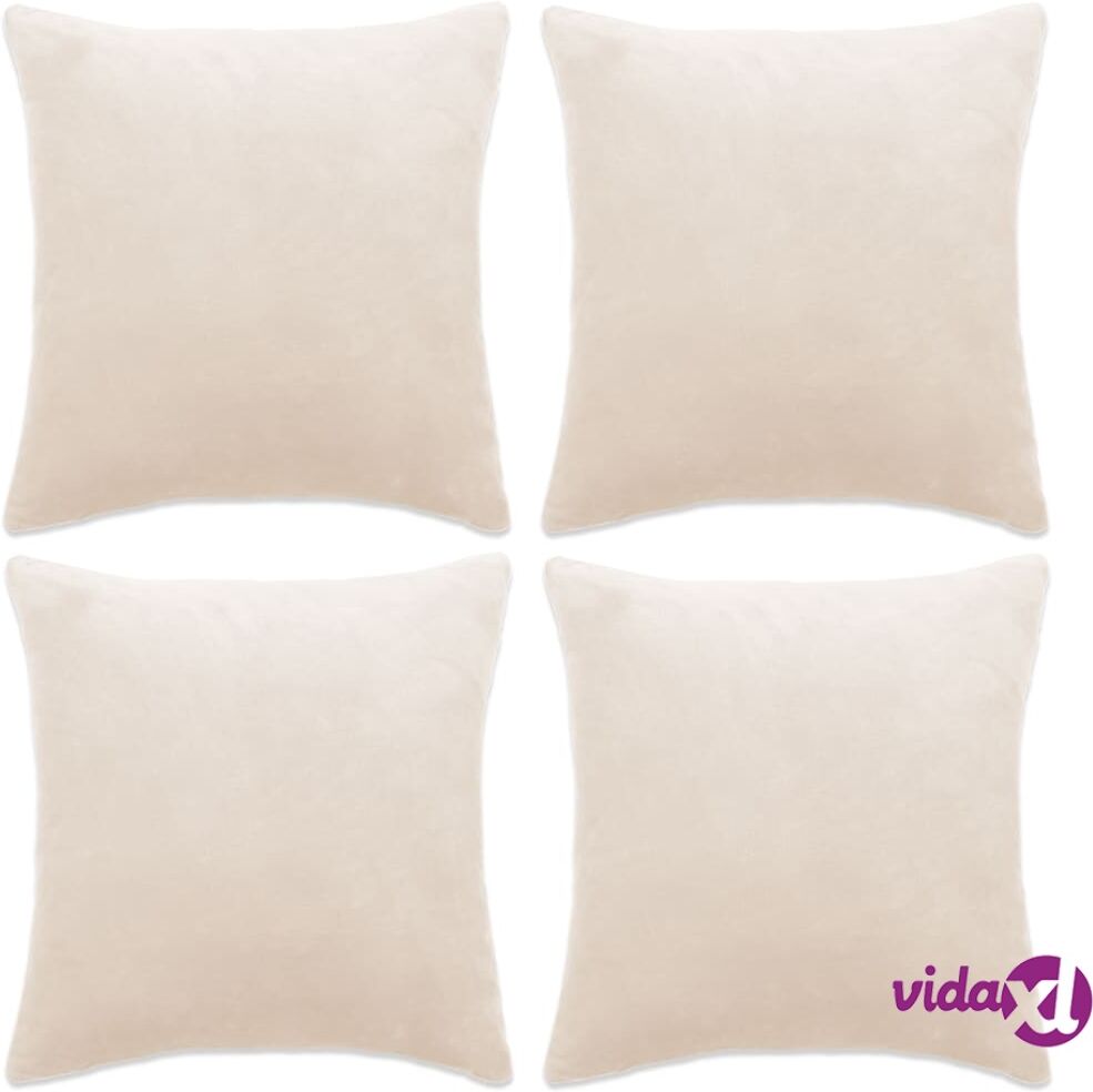 vidaXL Tyynynpäällinen 4 kpl veluuri 50x50 cm luonnonvalkoinen vidaXL Tyynynpäällinen 4 kpl veluuri 50x50 cm luonnonvalkoinen