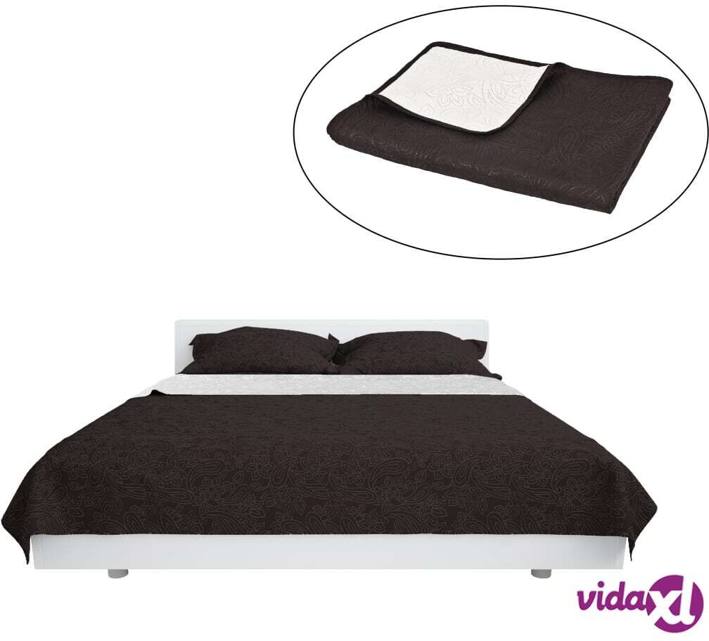 vidaXL Kaksipuolinen tikattu päiväpeite 230x260 cm kerma ja ruskea vidaXL Kaksipuolinen tikattu päiväpeite 230x260 cm kerma ja ruskea