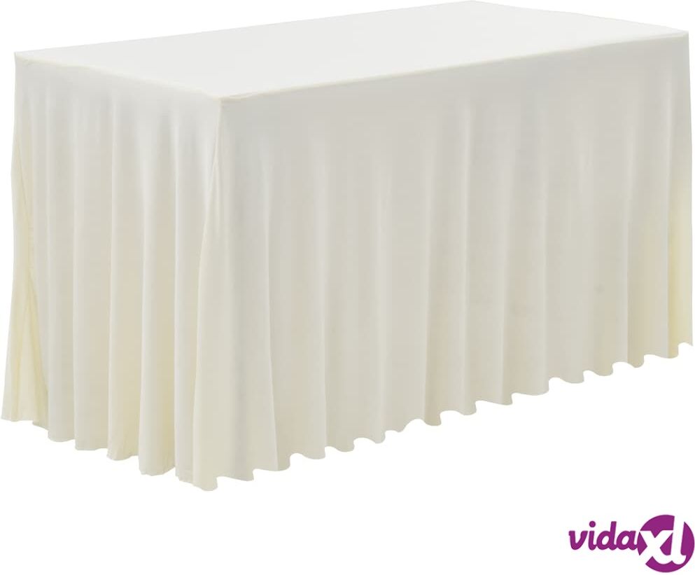 vidaXL Pöytäliinat 2 kpl venyvä helma 120 x 60,5 x 74 cm kerma vidaXL Pöytäliinat 2 kpl venyvä helma 120 x 60,5 x 74 cm kerma