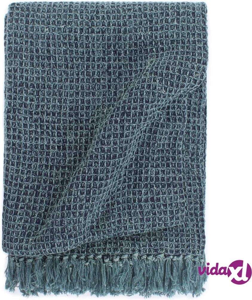 vidaXL Viltti puuvilla 125x150 cm indigonsininen vidaXL Viltti puuvilla 125x150 cm indigonsininen