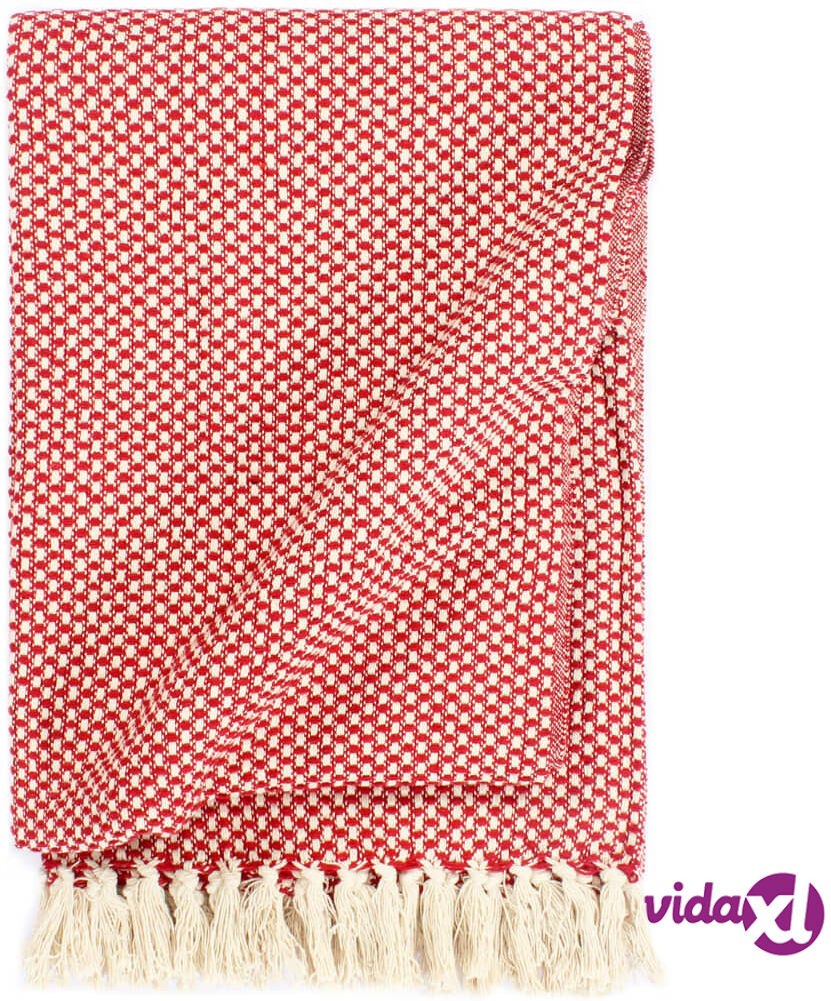 vidaXL Viltti puuvilla 160x210 cm punainen vidaXL Viltti puuvilla 160x210 cm punainen