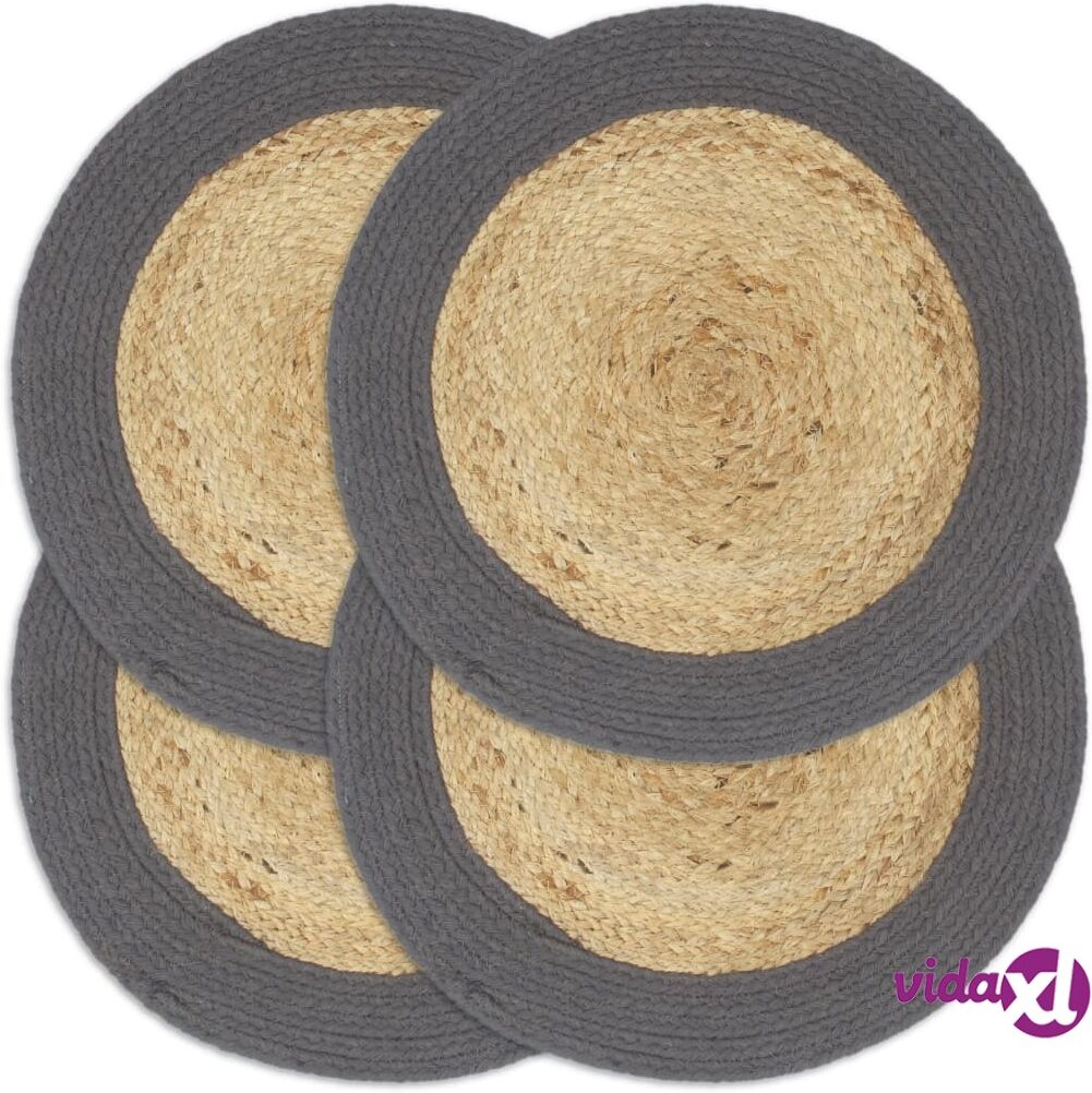 vidaXL Tabletit 4 kpl luonnollinen/antrasiitti 38 cm juutti ja puuvilla vidaXL Tabletit 4 kpl luonnollinen/antrasiitti 38 cm juutti ja puuvilla