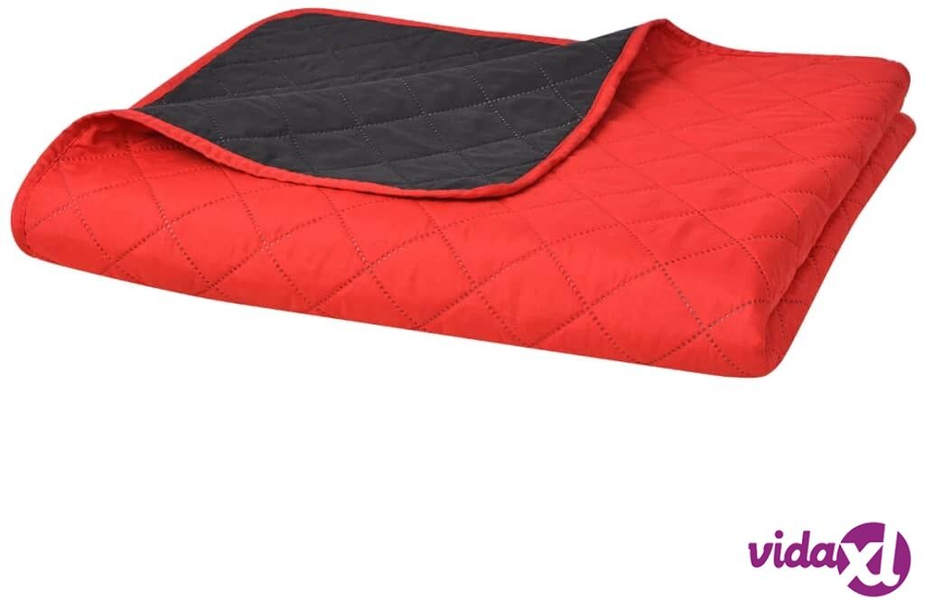 vidaXL Kaksipuolinen Tikattu Päiväpeite Punainen ja musta 170x210 cm vidaXL Kaksipuolinen Tikattu Päiväpeite Punainen ja musta 170x210 cm