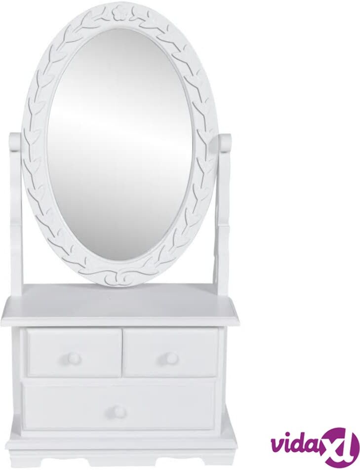 vidaXL Pieni peilipöytä soikealla käännettävällä peilillä MDF vidaXL Pieni peilipöytä soikealla käännettävällä peilillä MDF