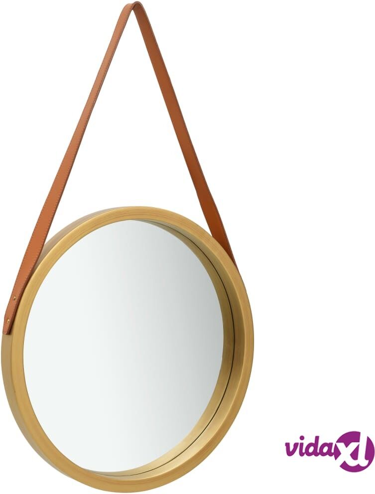 vidaXL Seinäpeili hihnalla 40 cm kulta vidaXL Seinäpeili hihnalla 40 cm kulta
